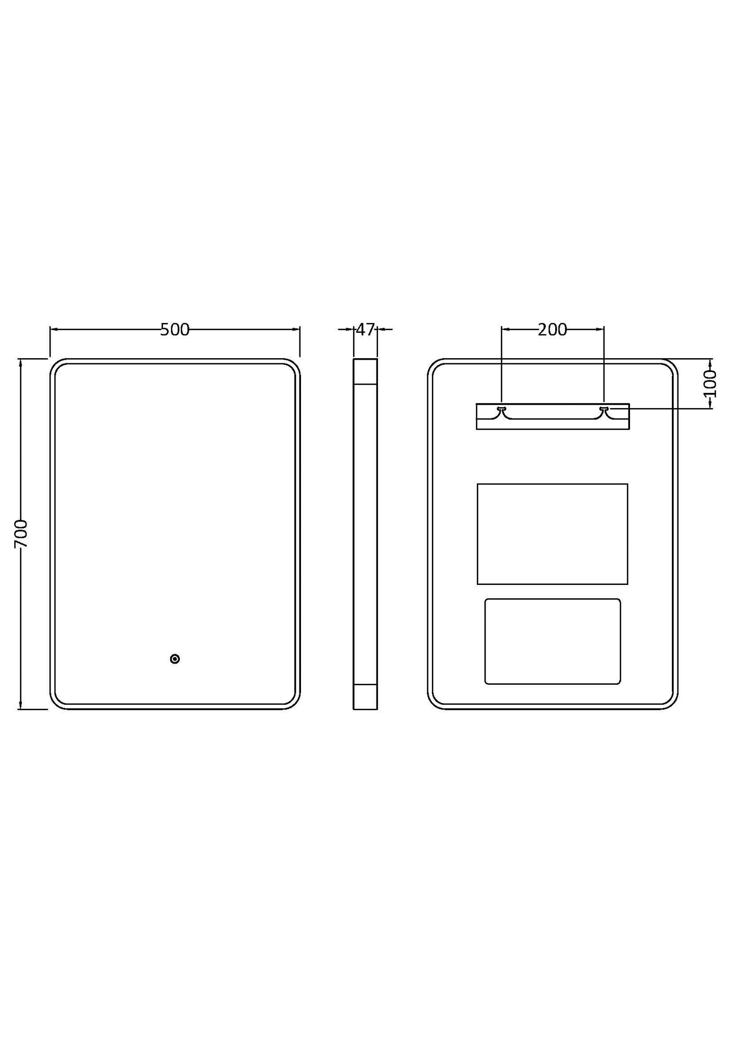 Pictor Black Inset Frame LED Mirror - 700 x 500mm