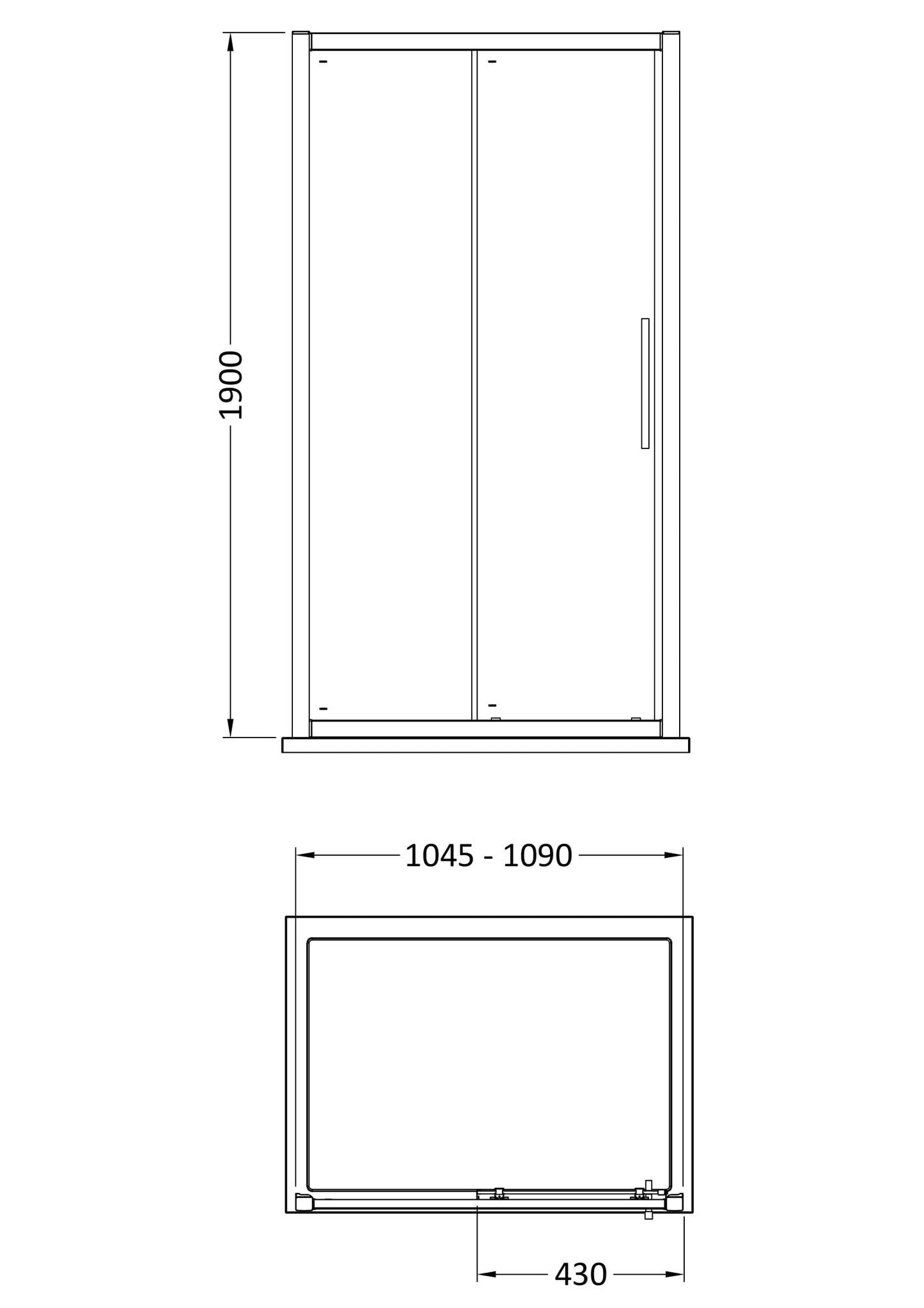 Hudson Reed Apex 1100mm Sliding Shower Door