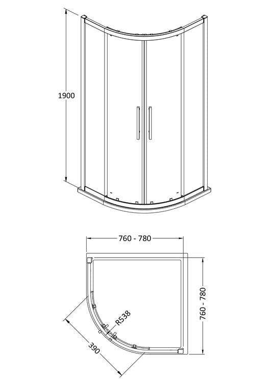 Hudson Reed Apex 800mm Quadrant Shower Enclosure