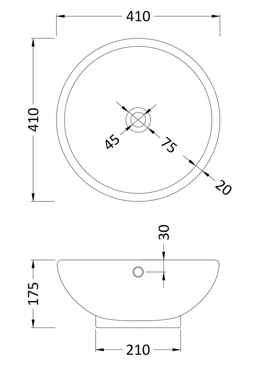 Round Vessel 410 x 410 x 175mm