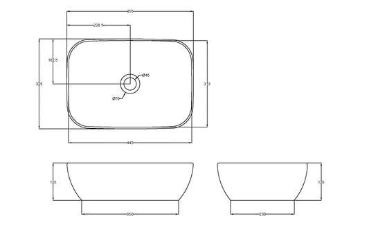 Rectangular Vessel 455 x 325 x 135mm