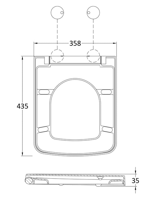 Hudson Reed Square Soft Close Gloss White Seat