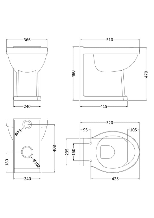 Richmond Comfort Height Back to Wall Pan