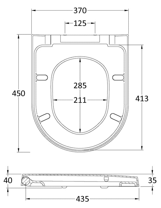 Toilet Seats Luxury D Shaped Top Fix Soft Close Toilet Seat