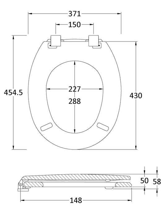 Toilet Seats Traditional Toilet Seat Chrome Hinges