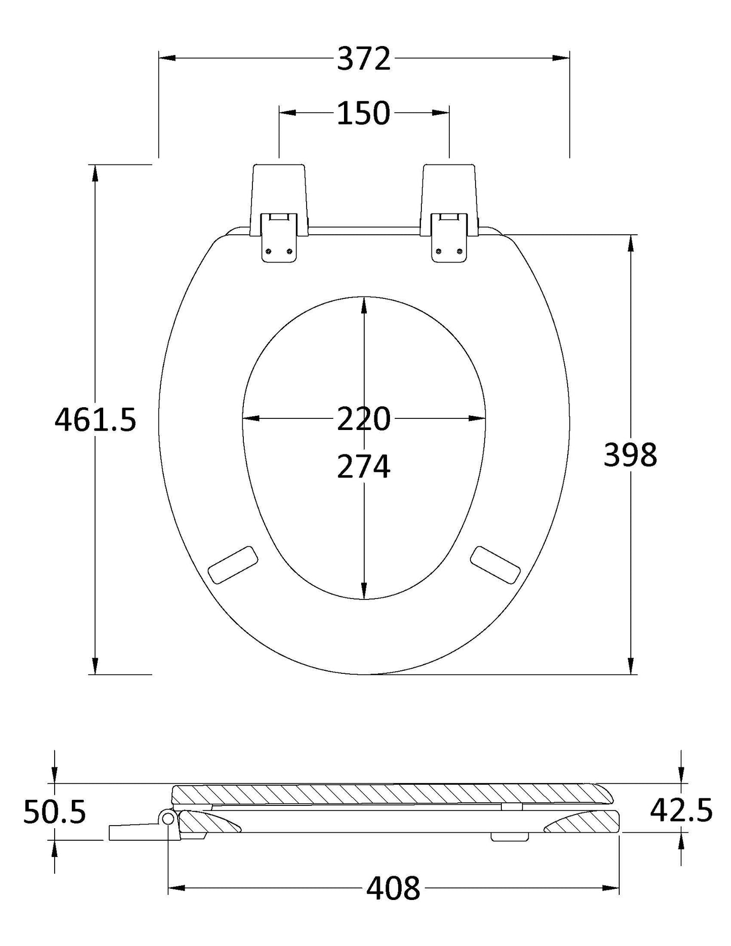 Toilet Seats Traditional Toilet Seat Plastic Hinges