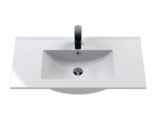 Hudson Reed Urban 800mm Satin Grey Floor Standing 2 Door 1 Drawer Vanity Unit With Basin