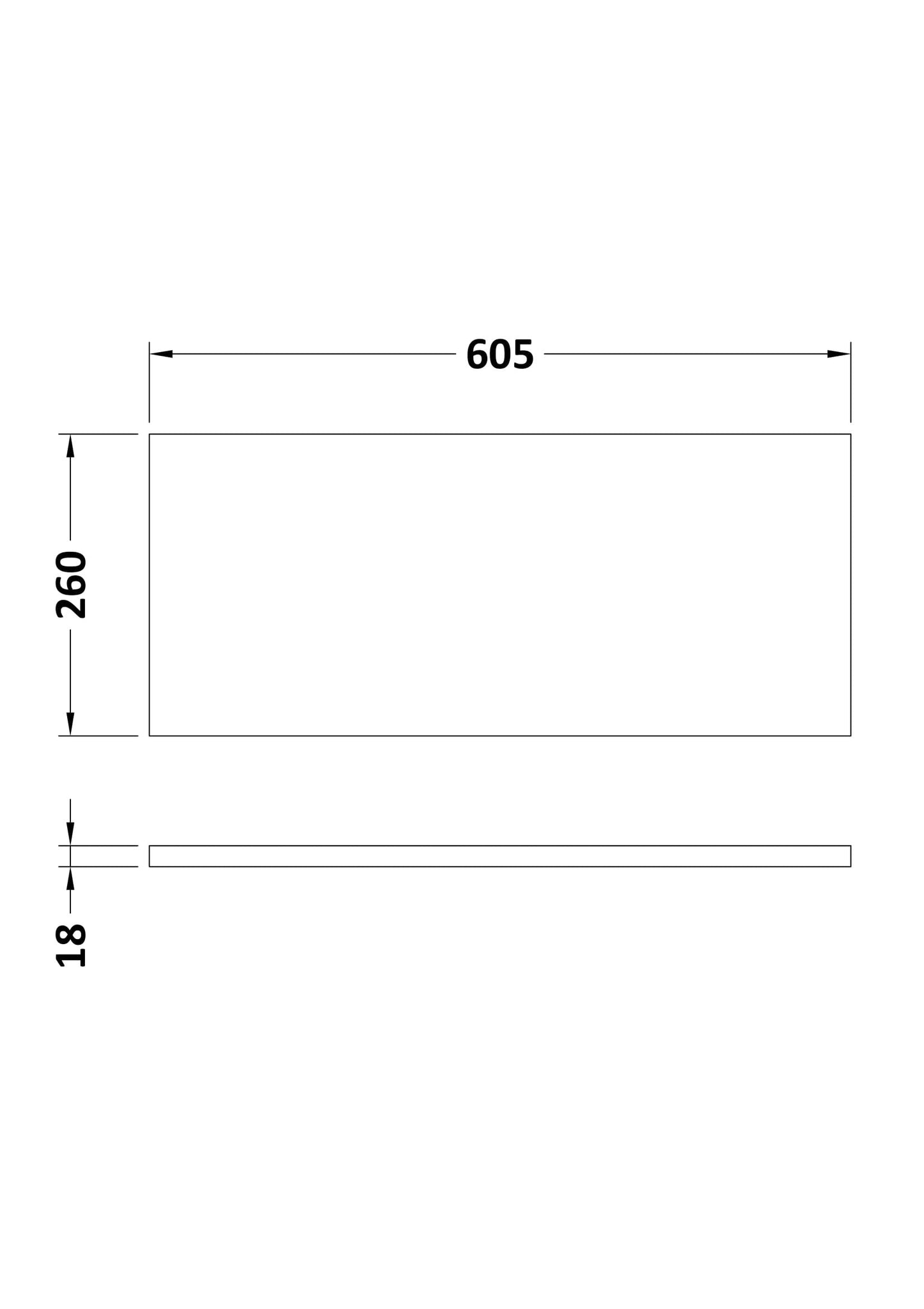 600mm WC Unit Top 605x260