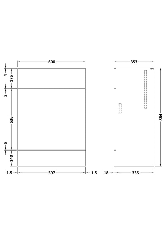Fusion Fitted Floor Standing WC Unit 600mm