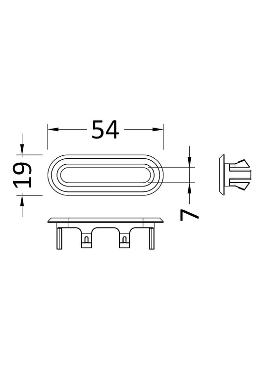 Oval Matt Black Overflow Cover