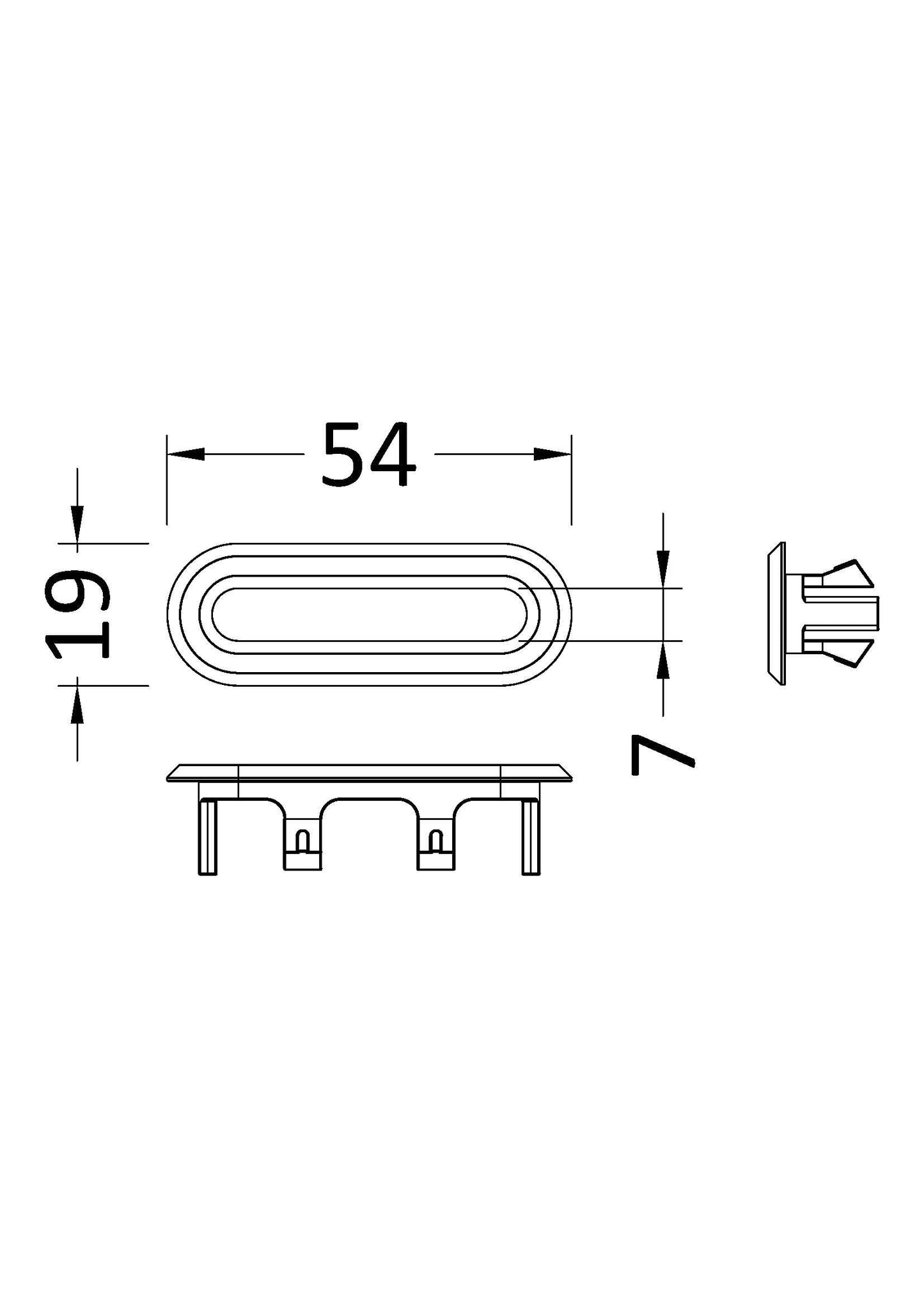 Oval Matt Black Overflow Cover
