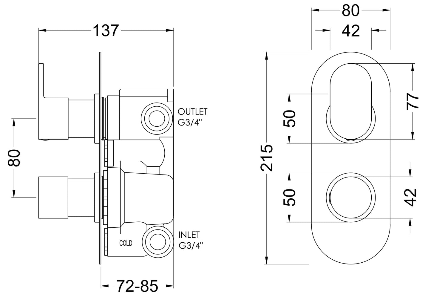Reign Twin Valve With Diverter