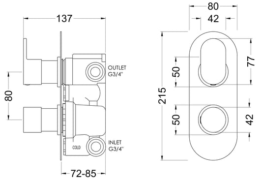 Reign Twin Valve With Diverter