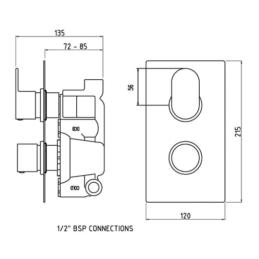 Reign Twin Thermostatic Shower Valve