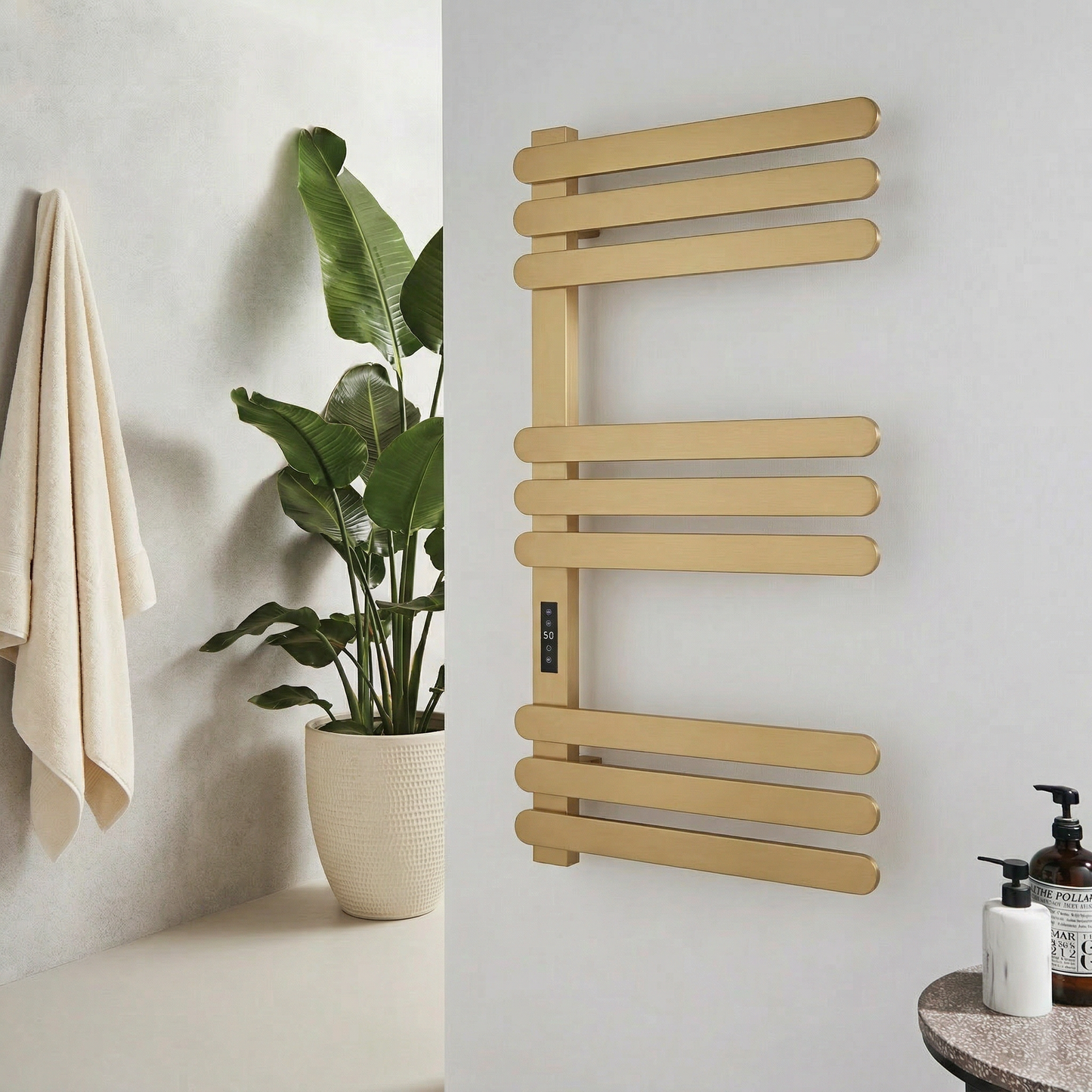 Selecta Smart Dry Electric Towel Rail 800 x 500mm - Brushed Brass