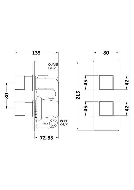 Square Valves Twin Valve