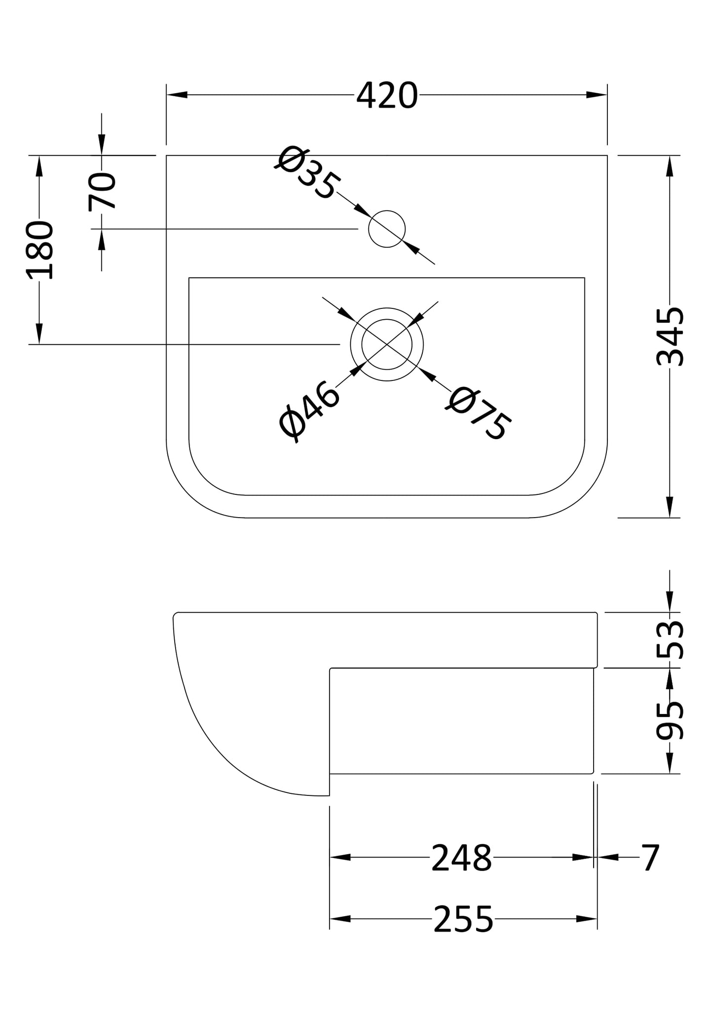 Furniture Ceramics Aria Semi Recessed Basin