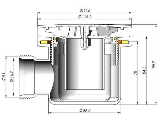 90mm Fast Flow Shower Waste