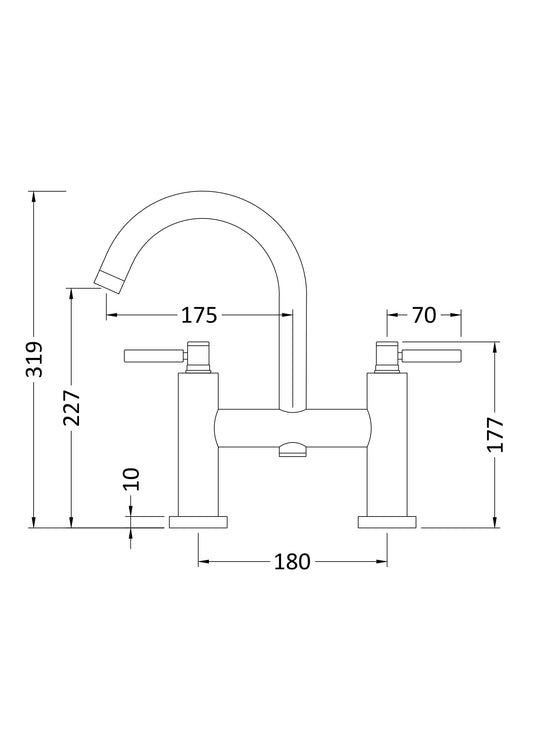 Tec Lever Bath Filler Matt Black
