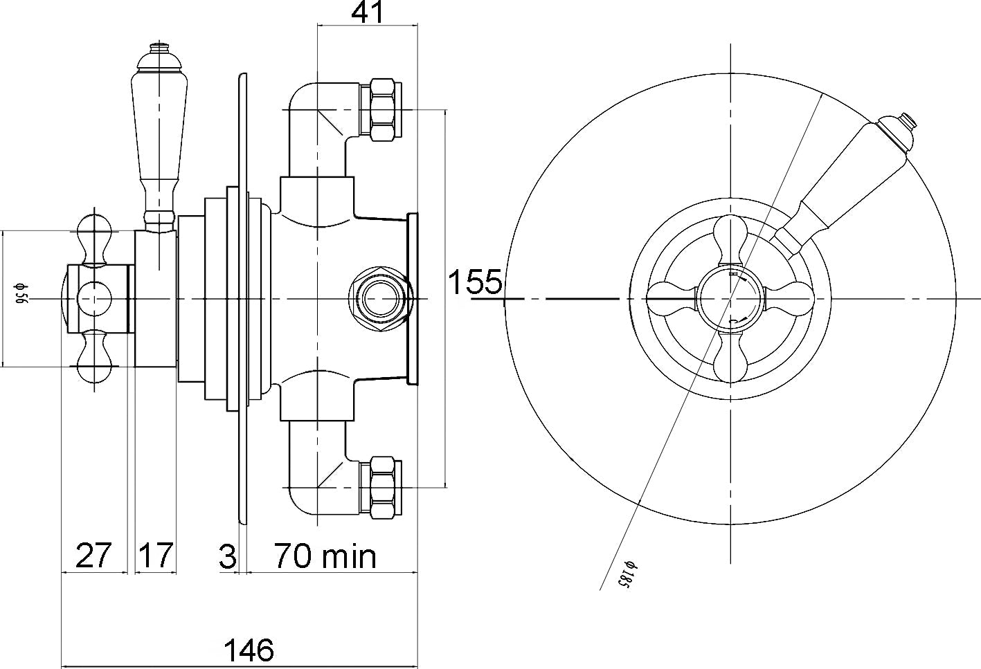 White Topaz Concealed Dual Shower Valve