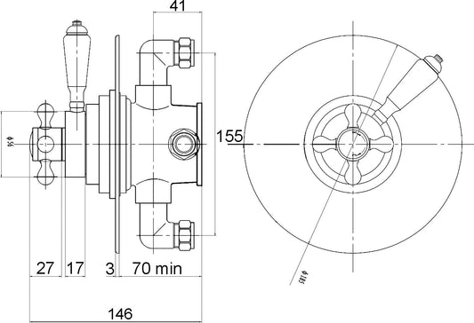 White Topaz Concealed Dual Shower Valve