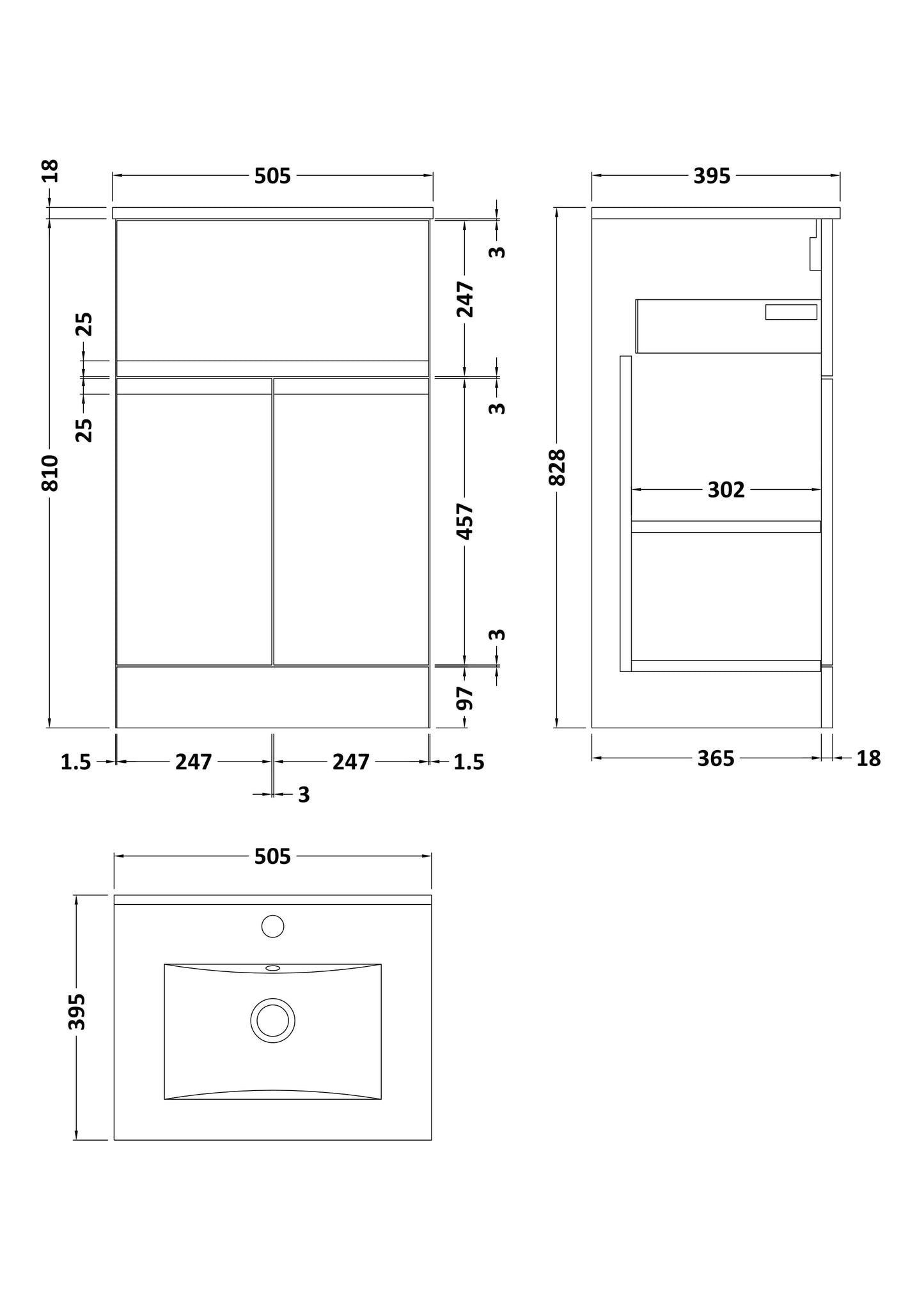 Hudson Reed Urban 500mm Floor Standing Vanity Unit With Basin
