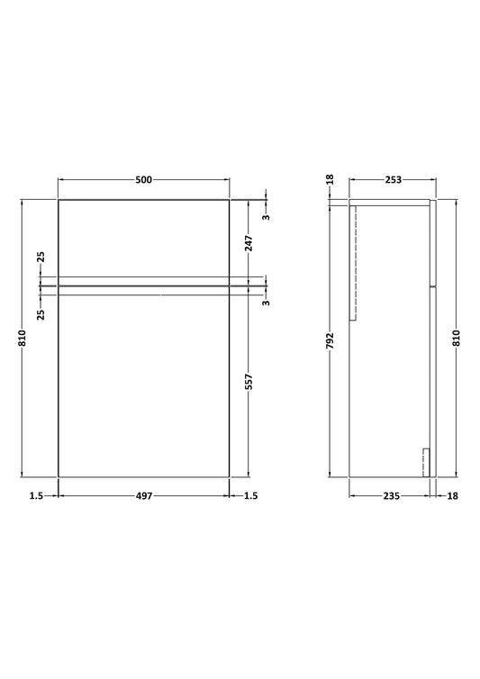 Urban Floor Standing WC Unit 500mm