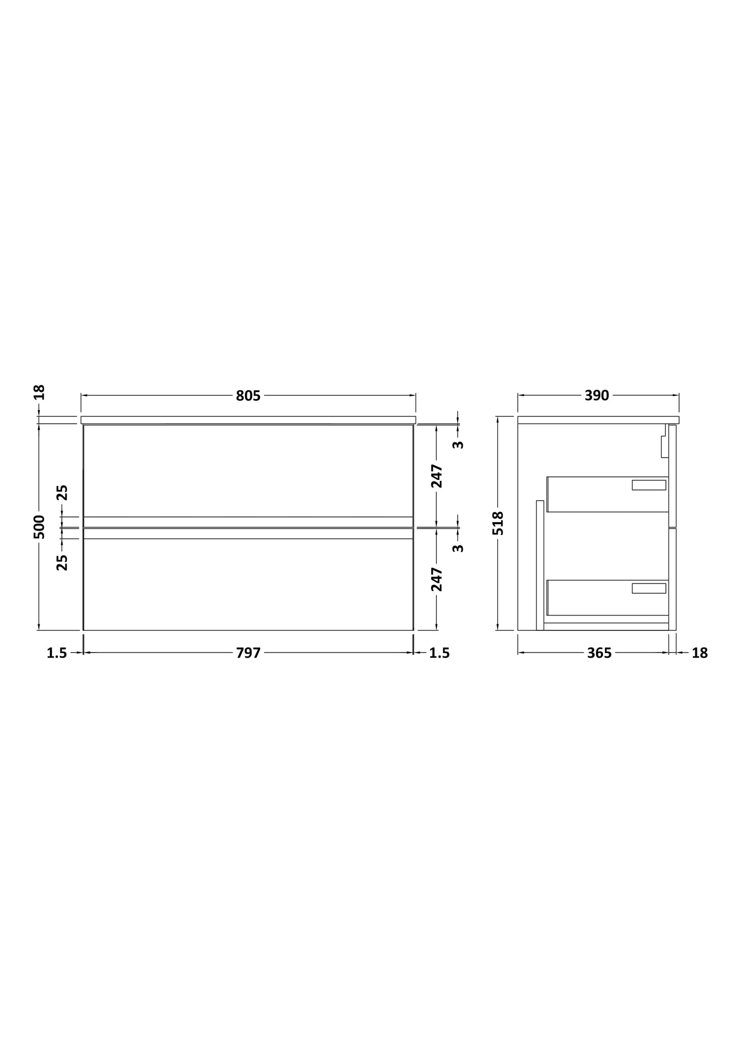 Hudson Reed Urban 800mm Vanity Unit With Worktop