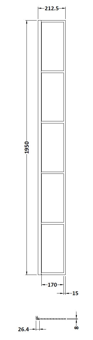 215mm Wetroom Return Screen