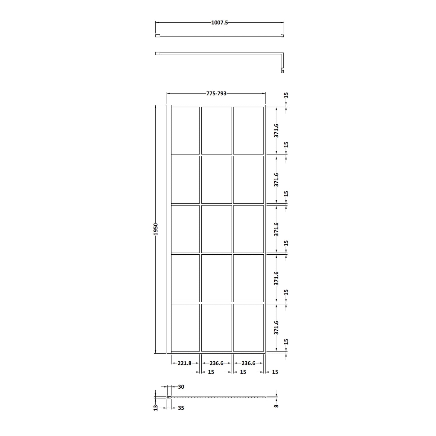 800mm Framed Wetroom Screen