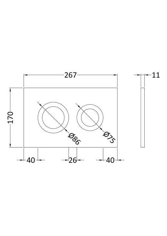 Brushed Brass Round Dual Flush Push Button