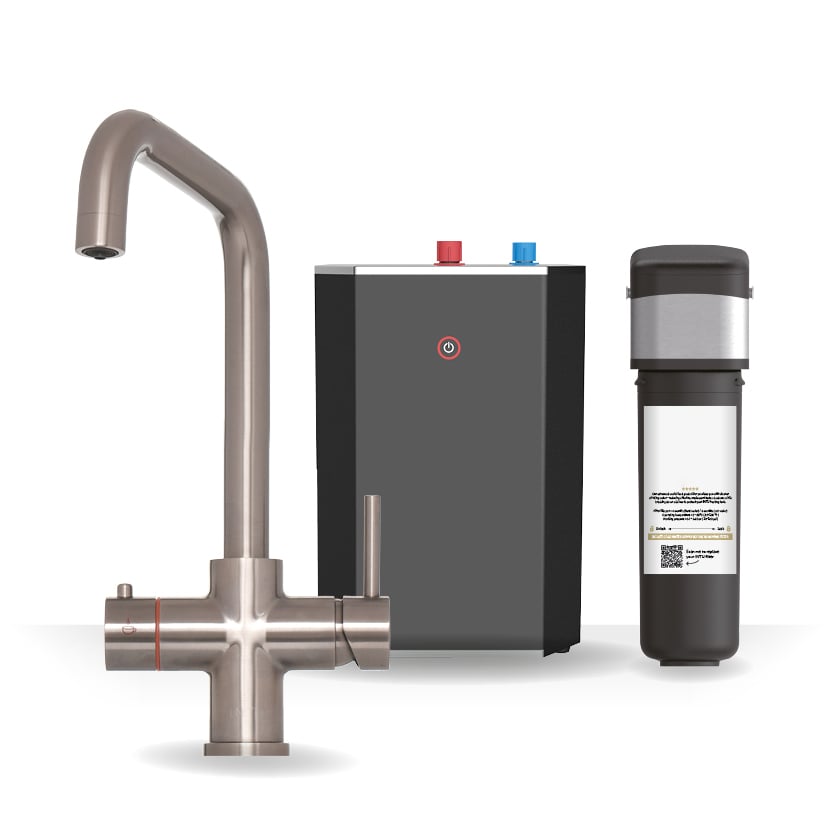 Brewmaster Brushed Nickel 3-1 square tap with standard tank