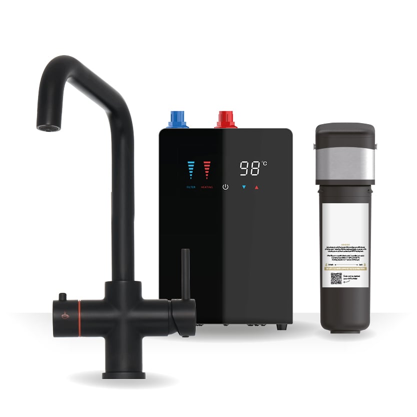 Brewmaster Matt Black 3-1 square tap with digital tank