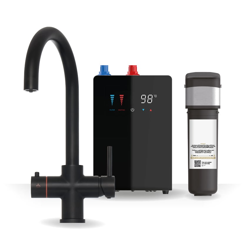 Brewmaster Matt Black 3-1 swan tap with digital tank