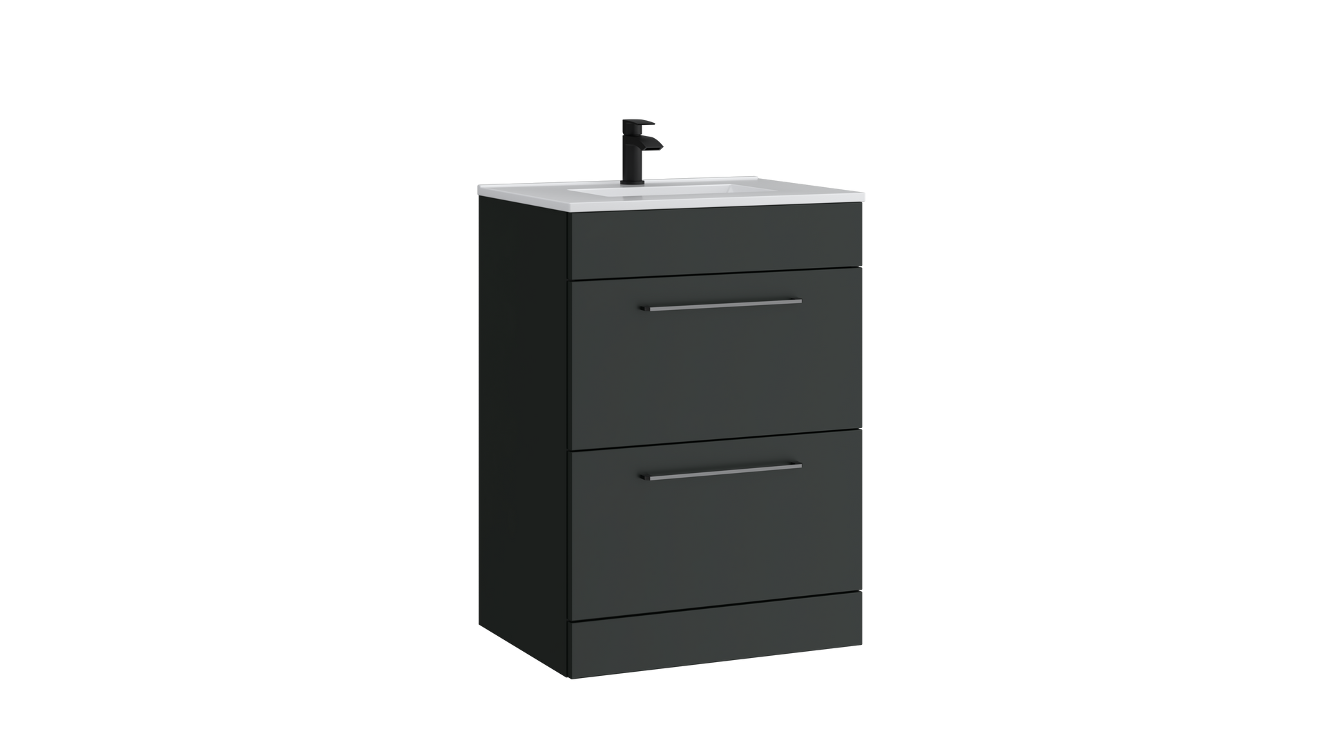 Dove 600mm 2 Drawer Floor Standing Unit Matt Anthracite