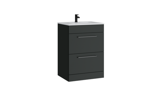 Dove 600mm 2 Drawer Floor Standing Unit Matt Anthracite