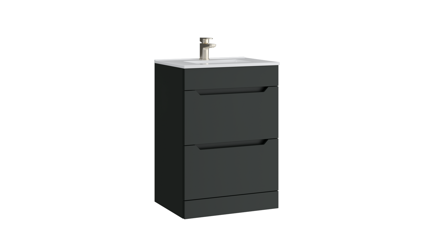 Urban 600mm 2 Drawer Wall Mounted Unit Matt Anthracite