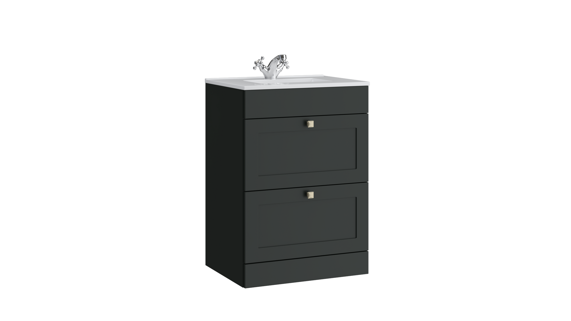 Sanctuary 600mm 2 Drawer Floor Standing Unit Matt Anthracite