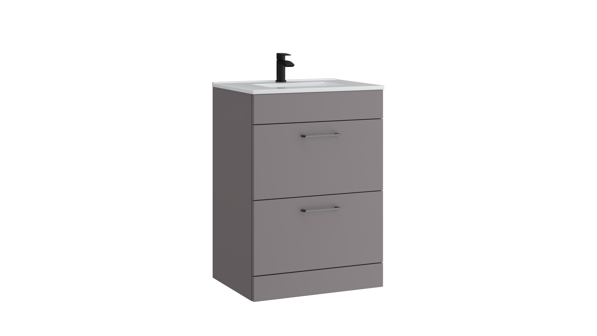 Dove 600mm 2 Drawer Floor Standing Unit Slate Grey
