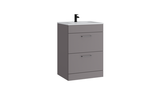 Dove 600mm 2 Drawer Floor Standing Unit Slate Grey