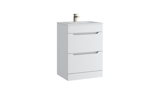 Urban 600mm 2 Drawer Floor Standing Unit Matt White