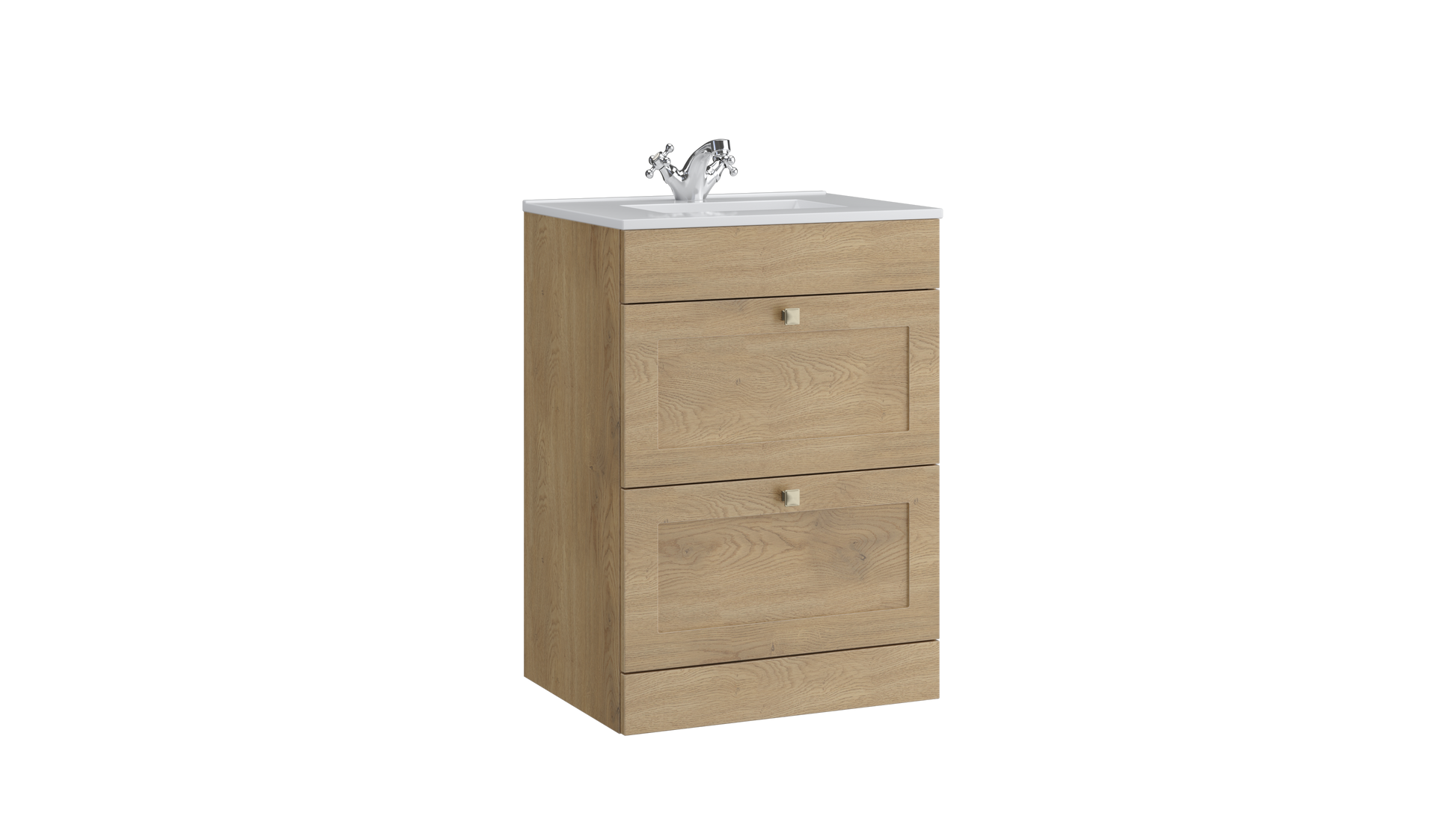 Sanctuary 600mm 2 Drawer Floor Standing Unit Torro Oak