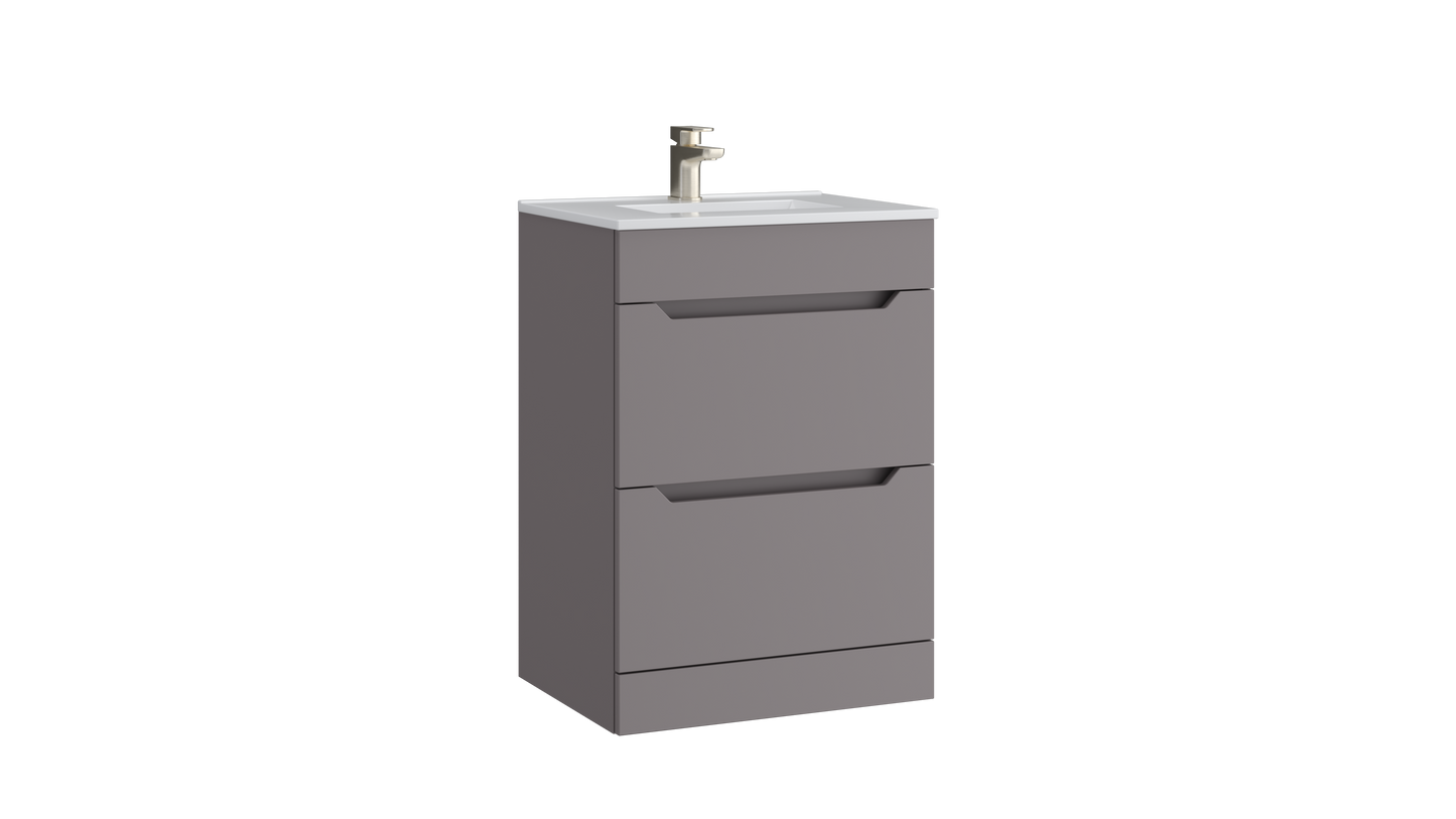 Urban 600mm 2 Drawer Floor Standing Unit Slate Grey