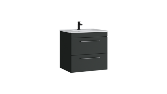 Dove 600mm 2 Drawer Wall Mounted Unit Matt Anthracite