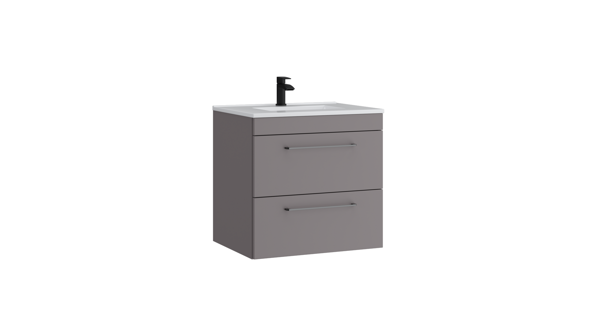 Dove 600mm 2 Drawer Wall Mounted Unit Slate Grey