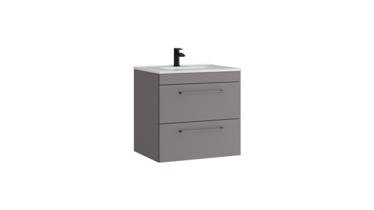 Dove 600mm 2 Drawer Wall Mounted Unit Slate Grey