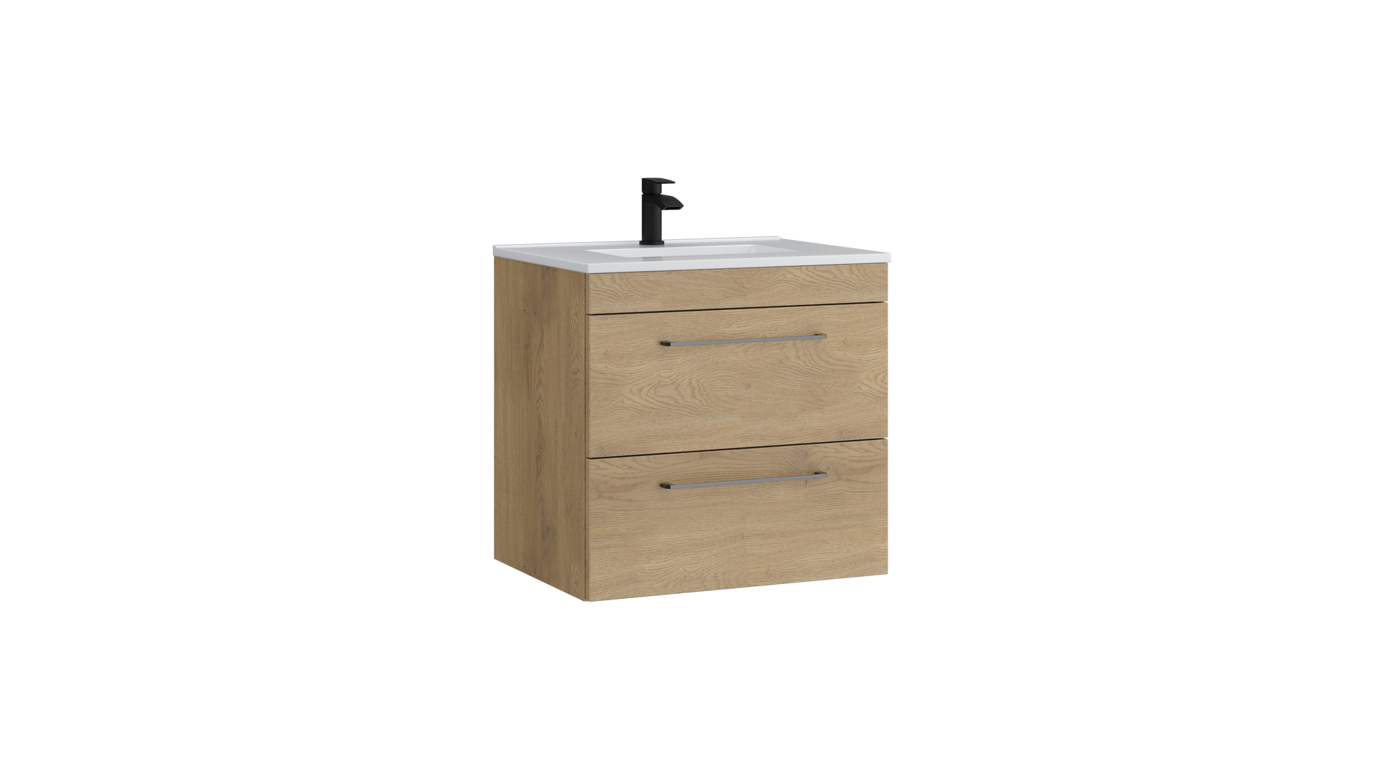 Dove 600mm 2 Drawer Wall Mounted Unit Torro Oak