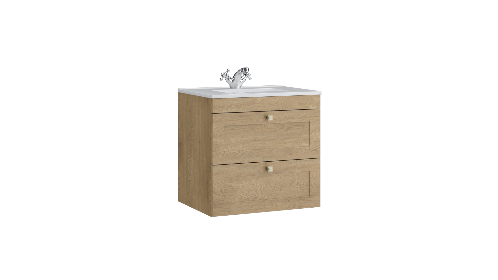 Sanctuary 600mm 2 Drawer Wall Mounted Unit Torro Oak