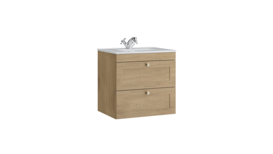 Sanctuary 600mm 2 Drawer Wall Mounted Unit Torro Oak