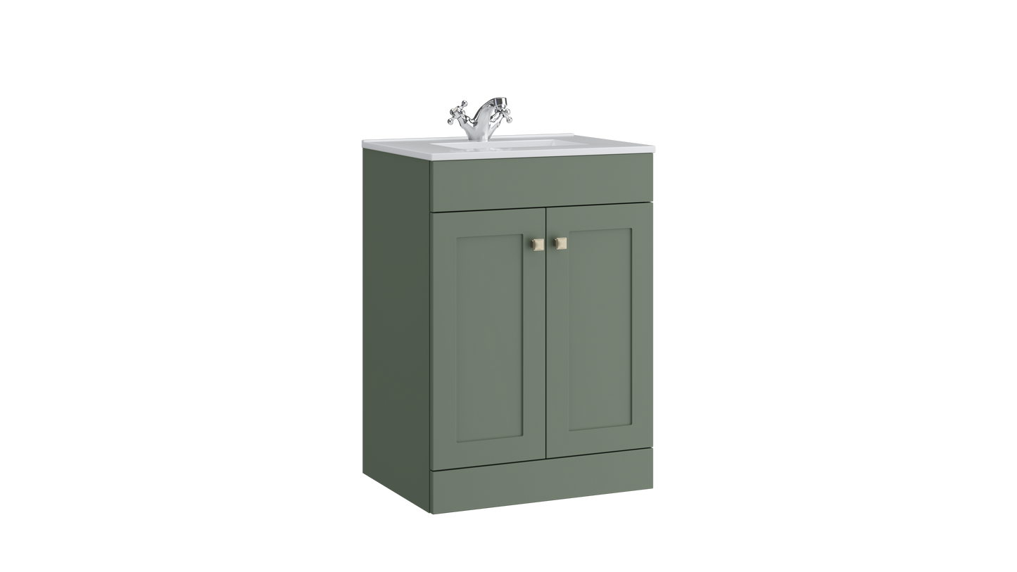 Sanctuary 600mm 2 Door Floor Standing Unit Matt White